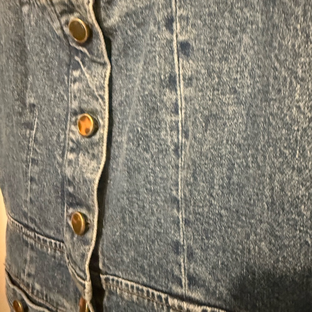 Reformation Denim Button-Front Mini Dress - Picture 3 of 6